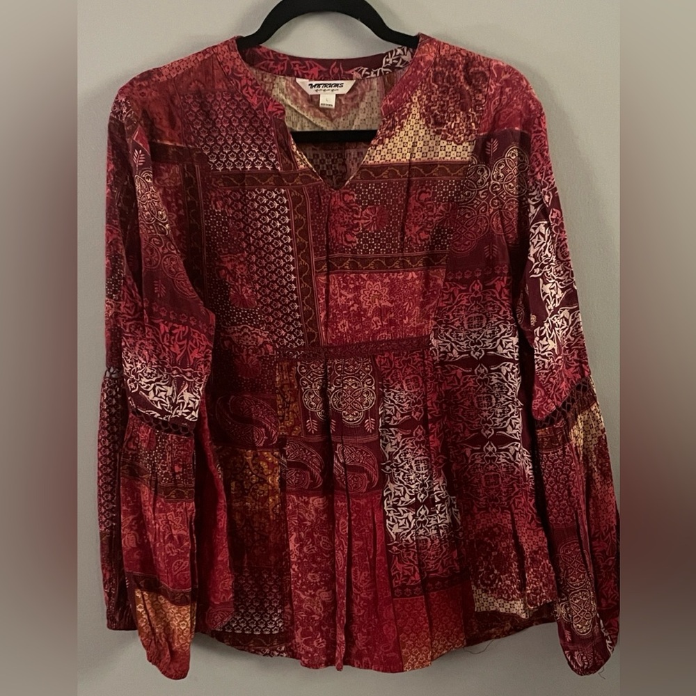 Red Patterned Tantrums Blouse